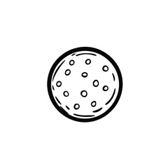 Obraz premium HandDrawn Black and White Circle with Dots Inside for Various Creative Purposes