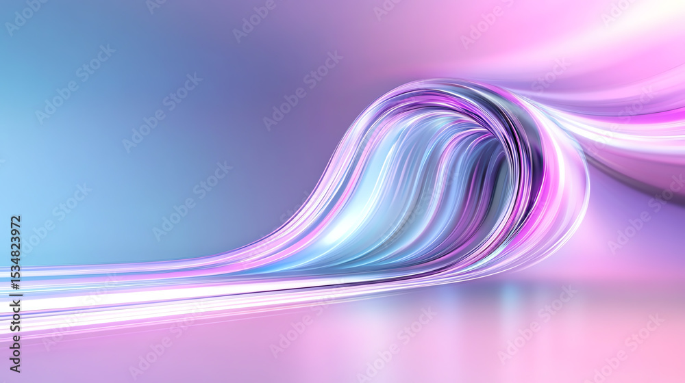 Poster A vibrant wave of colorful light flows gracefully, creating a sense of movement and energy in this abstract design.