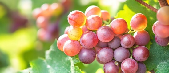 Sun-Kissed Grapes: A Captivating Close-Up of Ripening Vineyard Delights