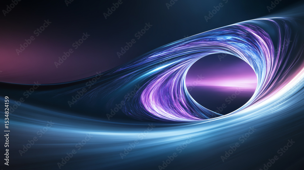 Aufkleber Abstract colorful wave pattern creating a sense of movement and depth with vibrant hues of blue and purple.