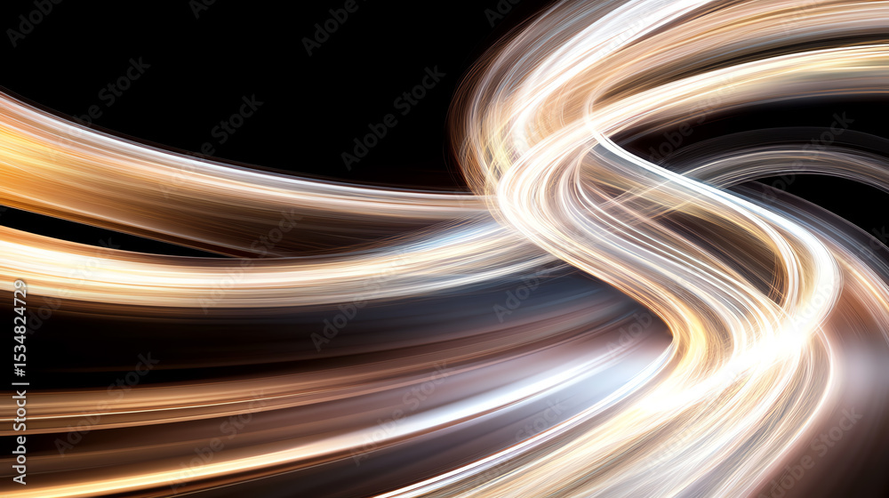 Poster An abstract representation of light trails illustrating motion and energy, perfect for technology and modern concepts.