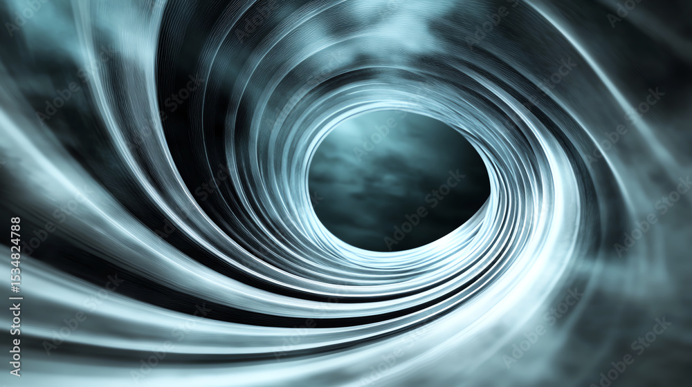 Aufkleber An abstract swirl of light and shadows creates a mesmerizing tunnel effect, evoking mystery and depth in a digital environment.