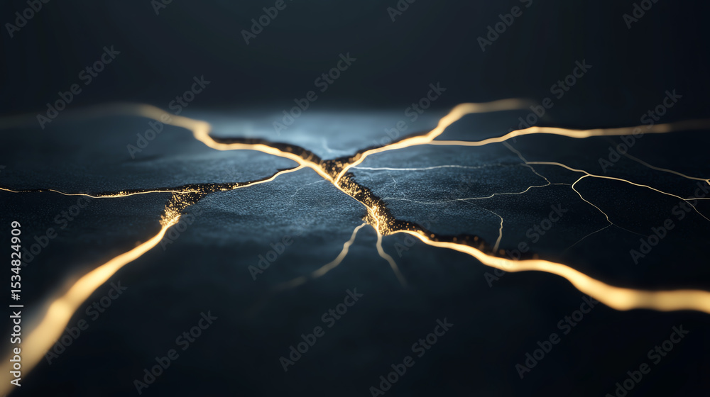 Poster an intricate close-up of cracked surfaces, showcasing the contrast of light and dark textures in an 