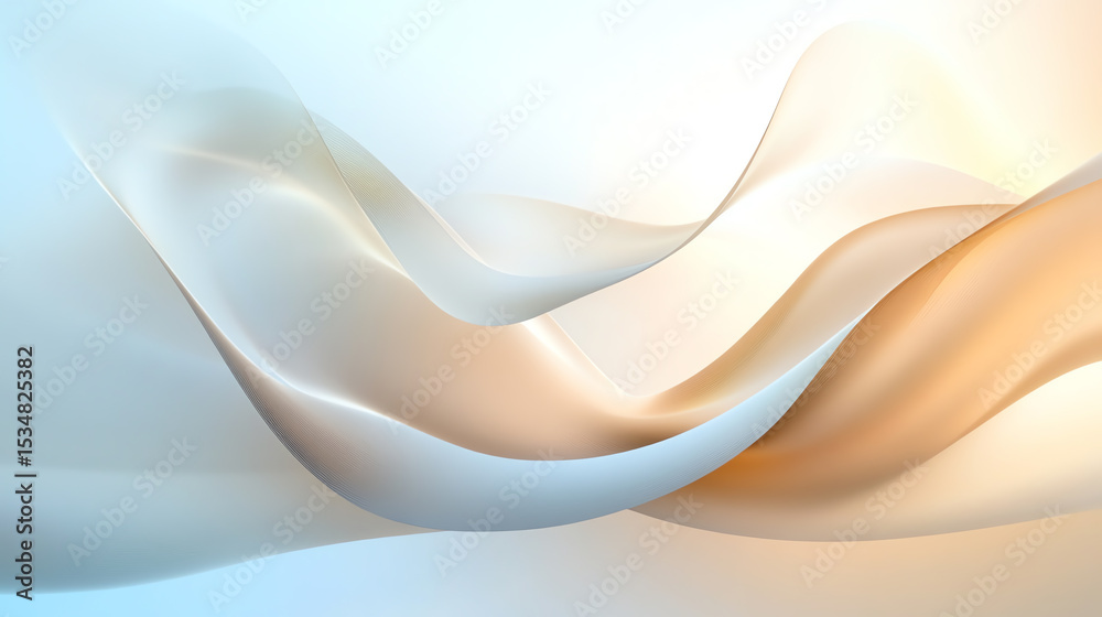 Poster elegant abstract background featuring smooth, flowing waves in soft pastel colors, perfect for creat