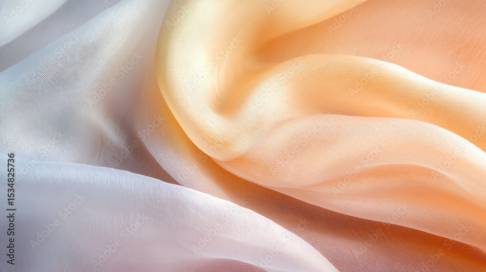 Poster Soft, flowing fabrics in warm hues create a serene and elegant backdrop, perfect for use in various design projects.