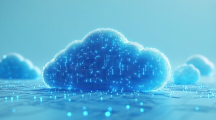 Abstract digital cloud computing network concept for innovation technology
