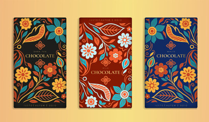 Luxury packaging design of chocolate bars. Vintage vector ornament template. Elegant, classic elements. Great for food, drink and other package types. Can be used for background and wallpaper.