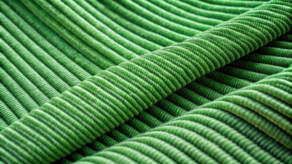 Close-up shot of textured green corduroy fabric with visible weave and subtle shine