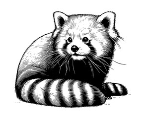 vector illustration of a red panda