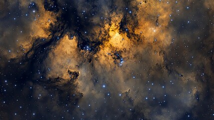 Deep space nebula with swirling dust and stars