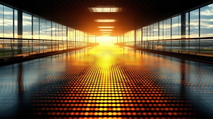 Sunset Corridor: Illuminated Pathway