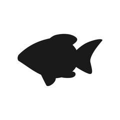 gold Fish icon black silhouette. Fisheries logo symbol