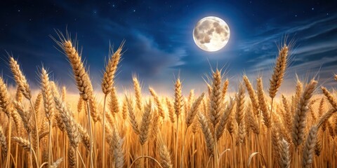 A serene wheat field bathed in soft