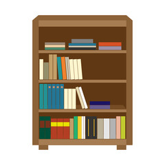 本の入った本棚のイラスト