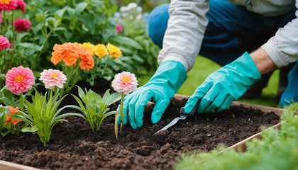 Plant flowers in the garden