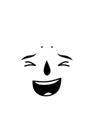 line art vector cheerful laughing face 