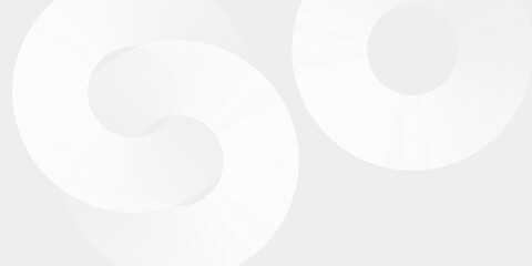 Modern white glowing geometric lines on gray background. Modern shiny blue circle lines pattern. Futuristic technology concept art design