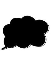 飛び跳雲の吹き出し（白黒６）