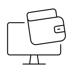 Monitor Line Editable Stroke Icon. PC, Computer Functions, Settings, Technology, Security, Shopping, Wallet, Marketing, Promotion, Communication Vector Illustration.