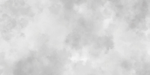 Abstract white and gray isolated cloud cumulus clouds. Gray aquarelle painted realistic fog or mist smoky textured canvas design. White and ash messy wall stucco texture background.