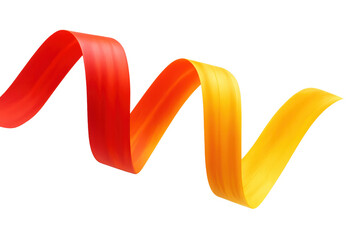 Colorful gradient ribbon swirling and rotating into a beautiful spiral shape, set against a transparent background, adds a dynamic touch