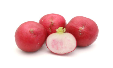 Red Garden Radish Isolated On White Background 