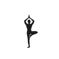 
Collection of yoga poses. yoga pose girl silhouette set vector illustration and yoga exercise icon