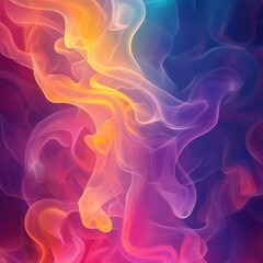 Obraz premium Vibrant Abstract Smoke Swirls in Multicolor