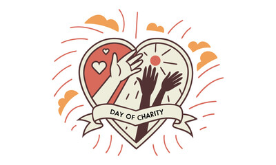 Obraz premium International Day of Charity. Vector Illustration for International Day of Charity on September 5th with a Donation Package.