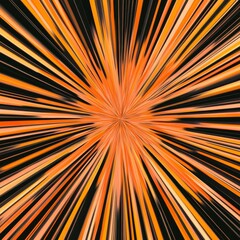 Fototapeta premium Radiant Burst of Orange Stripes on Black Background