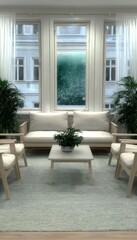 Light-filled living room with a view