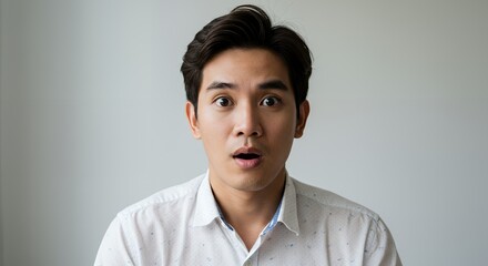 Astonished Young Man Portrait: A Shocked Expression