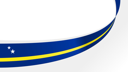 Fototapeta premium waving curacao flag ribbon background with copy space for text. curacao national day