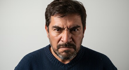 Obraz premium Angry Man Portrait: A Study in Human Emotion