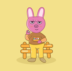Pink Bunny Illustration
