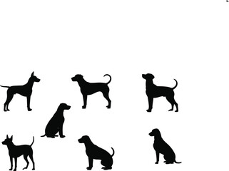 Stylish Dog Silhouette Collection: Modern Pet Illustrations for Design Projects