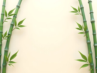 Ancient bamboo plants Chinese wind bamboo forest Zen quiet artistic conception illustration