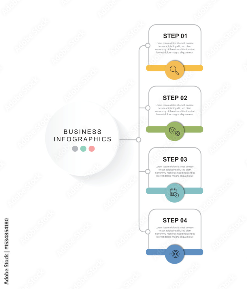 Poster infographic 4 options design elements for your business data. vector illustration