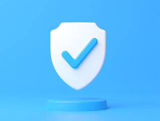 3D Technology Shield icon Cybersecurity Data protection Business context