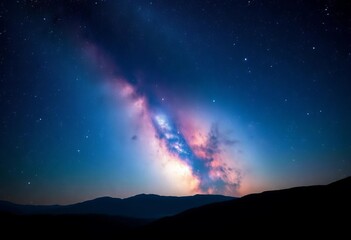 Fototapeta premium Dreamy cosmic night sky, starscape, celestial event, artistic digital painting, ethereal, digital