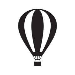 Naklejka premium Hot Air Balloon Silhouette Vector | Travel & Adventure Symbol