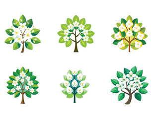 Fototapeta premium a pear tree flower icon with clustered white petal