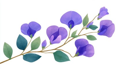 Soft Blue and Purple Butterfly Pea Vine with Beautiful Flowers