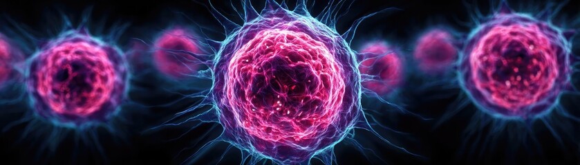 Tumor removal innovation in oncology precision concept. Colorful abstract representation of microscopic cells in motion.