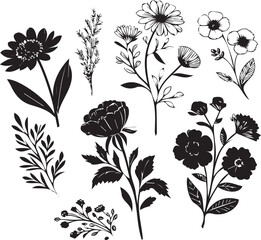 Flower Silhouette Icon vector graphic design