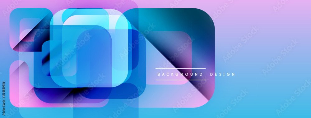 Poster abstract geometric shapes, vibrant colors, layered design. modern background with gradient effect, c