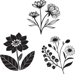Flower Silhouette Icon vector graphic design