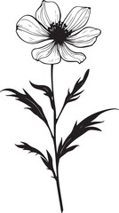 Flower Silhouette Icon vector graphic design