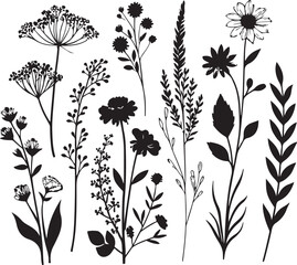 Flower Silhouette Icon vector graphic design