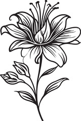 Flower Silhouette Icon vector graphic design